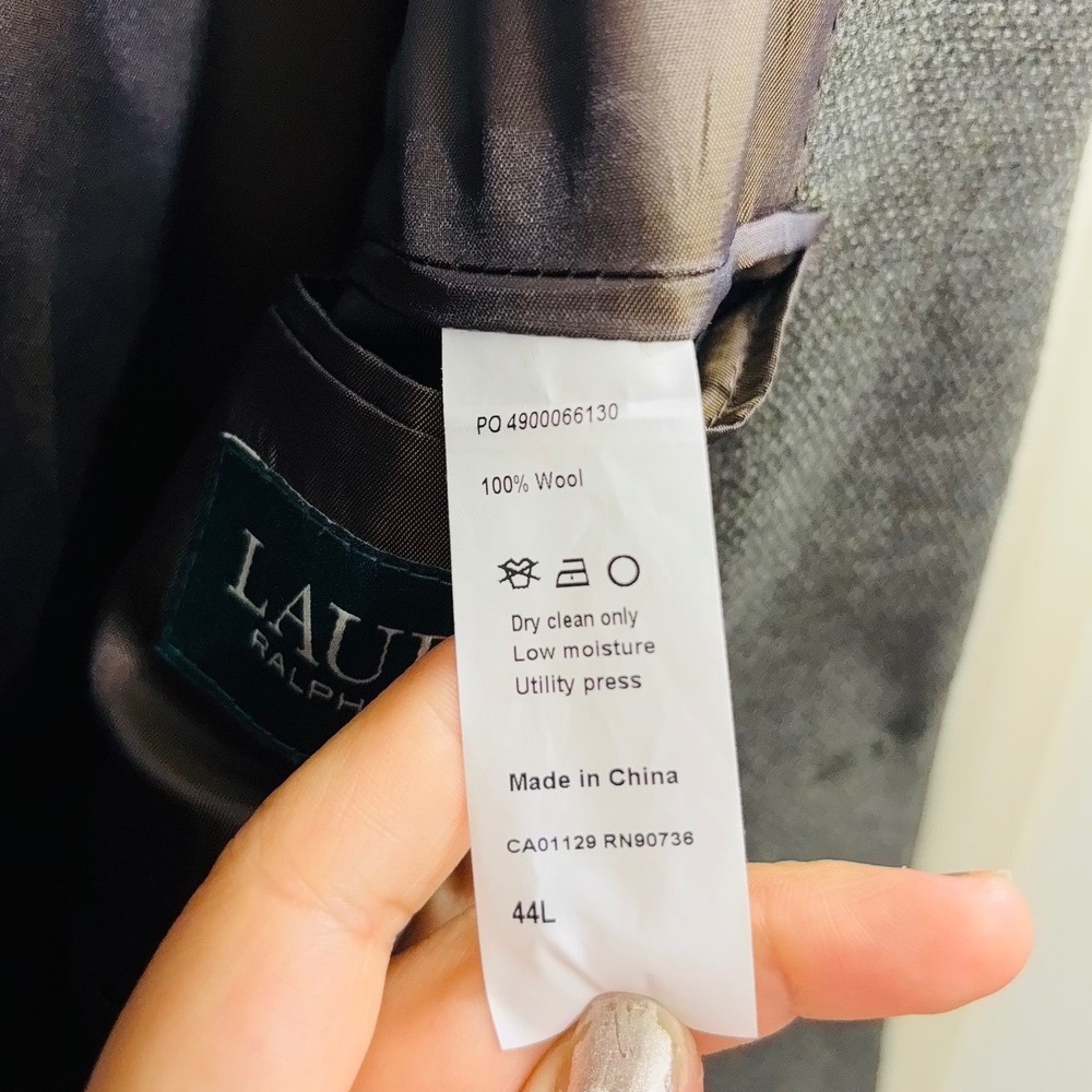 Ralph Lauren Lord & Taylor Green Olive Black Wool Men's Blazer Sports Jacket 44L - Picture 8 of 10